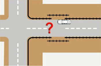 תמונה לשאלת תיאוריה: האם מותר להעמיד רכב בצד מעקה בטיחות להולכי רגל?